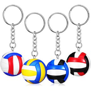Kisangel 4pcs Volleyball Keychain Volleyball Charm Miniature Sports Items for Crafts Volleyball Themed Party Supplies