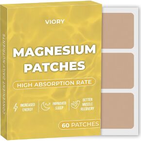 Magnesium Patches (Pack of 60) - 100% Natural Patch for Women and Men - Muscle and Bone Support, Calming - Enhanced Formula