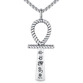 Ankh Necklace 925 Sterling Silver Infinity Pendant Ancient Egyptian Protection Jewelry Gifts for Women Girls Birthday