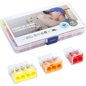 موصلات الأسلاك Dicio التي يتم دفعها 105 قطعة مدرجة في قائمة UL: موصلات الأسلاك الكهربائية مجموعة الموصلات الكهربائية 22-14 موصلات الأسلاك قياس 2 3 4 منفذ للأسلاك موصلات الأسلاك الدفع المكسرات in Kuwait