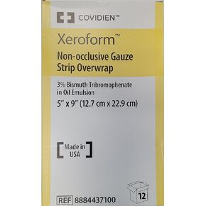 COVIDIEN Xeroform Oil Emulsion Dressing Gauze 5 X 9" (#8884437100, Sold Per Box)