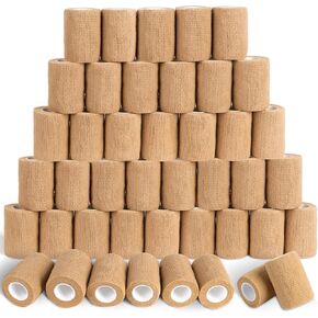60 Pack Colorful Self Adhesive Bandage Wrap Bulk 3 Inch x 5 Yards Cohesive Bandage,Vet Wrap Breathable Elastic Self-Adherent Tape for Stretch Athletic Sports Wrist Ankle Dogs Pet Vet Wrap