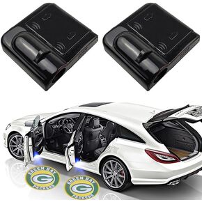 Packers Car Door Lights Logo Projector, 2PCS Car Door Projector Lights Welcome Courtesy Ghost Shadow Lamp Fit for All Car Models by (YBD02)