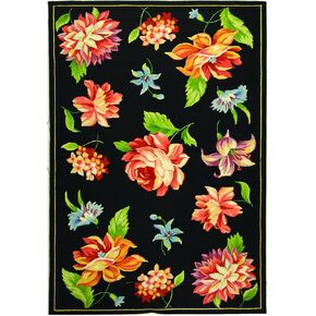 SAFAVIEH Chelsea Collection Area Rug - 8' x 10', Black, Hand-Hooked French Country Wool, Ideal for High Traffic Areas in Living Room, Bedroom (HK216B)