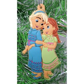 Frozen Iconic Toddler Elsa and Anna Hand in Hand Christmas Ornament (F22)