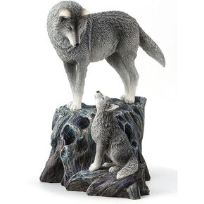 Veronese Design Lisa Parker Guidance Grey Wolf Mother and Child Statue