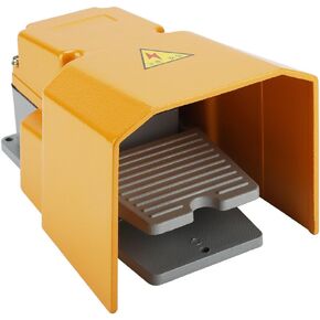 Hilitand 250V 10A Industrial Foot Switch Aluminum Alloy Oil Foot Pedal On/Off Switch with Guard 21.5 x 15 x 12.5cm