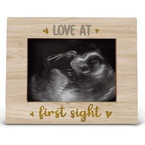 FONDCANYON Love at First Sight Picture Photo Frame,Gender Reveal Baby Shower First Time Mom Gifts,First Mother's Day Gifts Picture Frames (5x7 Inch Photo)