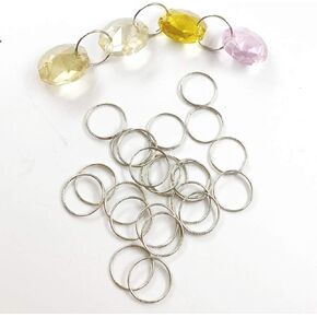 DERA 100pcs 12mm 304 round stainless steel ring for Chandelier, Curtain,Suncatchers, Crystal Garland,Necklaces, Earrings, Parts Bead light accessorise (12mm, Silver)