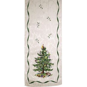 Spode - Fabric Table Runner, Kitchen Table Accessories, Holiday Home Decor (Spode Christmas Tree Collection, 14" x 90")