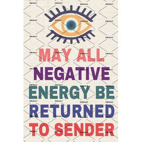 EMOHAT Aluminum Metal Poster Inspirational Sign Evil Eye Decor May All Negative Energy Be Returned to Sender Fun Tin Signs Man Cave Garage Home Decoration Wall Hanging Metal Sign 8x12 Inch