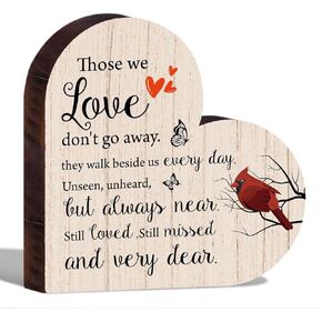 Sympathy Gifts for Loss of Loved One Cardinal Bird Gifts Wooden Sign, Bereavement Gifts Condolence Remembrance Gifts Desk Decor Table Centerpieces, Memorial Gifts for Father Mother Daughter Son -114