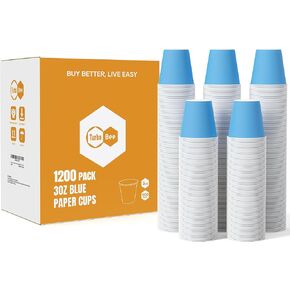 Turbo Bee 3oz Disposable Paper Cups 2400Pack, Small Bathroom Cups Bulk, Rinse Cups,Small Blue Paper Mouthwash Cups Perfect for Bathroom, Party, Picnic, Travel and Events