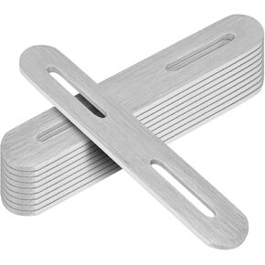 10 PCS 6" Adjustable Flat Mending Plate, Stainless Steel Slotted Flat Straight Brace Brackets Repair Plates Fixing Connector for Wood, 2.7 mm Thickness