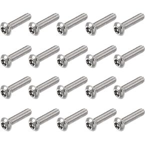 uxcell M8x25mm Torx Security Machine Screw, 20pcs Pan Head Screws Inside Column, 304 Stainless Steel Fasteners Bolts