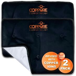 Coppure Copper Relief Large Gel Soft Flexible Medical Ice Packs for Injuries - Reusable Ice Pad Cold Pack for Back Pain, Migraine Relief Pad, Postpartum, Headache, Shoulder – 15" x 11" - 2 Pack
