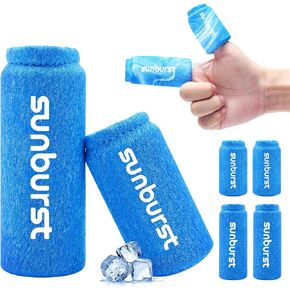 SUNBURST 4PCS Finger and Toe Cold Gel Ice Pack,Lasting Cold Compress,Reusable Non-Toxic Finger Compression Sleeve Therapy for Finger and Toe Injuries,Arthritis,Swelling,Tendonitis,Gout or Sprain