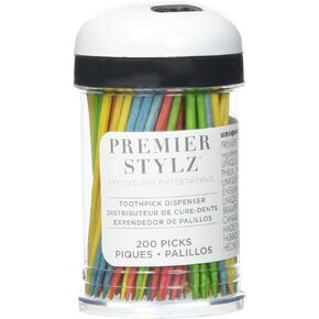 Unique Toothpick Dispenser with 200 Multicolor Wooden Toothpicks | Premium Quality, Eco-Friendly & Stylish Holder - Perfect for Home, Restaurant, or Party Use