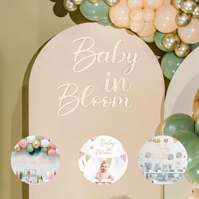 Baby Shower Party Decor Bloom, Baby In Bloom Wooden Set Baby in Bloom Shower Decorations Gender Reveal Baby in Bloom Banner Baby in Bloom Backdrop for Boy Girl Party Ornament Photography