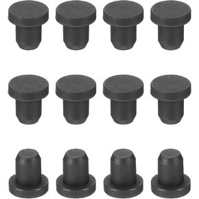 MECCANIXITY Silicone Rubber Solid Plug Soft Flexible Stoppers for 2.8-3mm Hole Black 24 Pieces