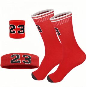 4 Pcs Basketball Accessories Socks for Boys and Girls-Basketball Sweatbands Wristbands Kit-Sport Socks for Kids 6-14