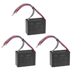 uxcell Ceiling Fan Capacitor CBB61 4.5/6/6uF 350V AC 5 Wires Metallized Polypropylene Film Capacitor 58x44x26mm for Electric Fan Pump Motor Generator 3Pcs