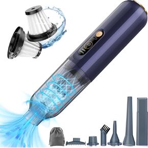 12000Pa Cordless Car Vacuum Cleaner High Power with 3 Gear Speed Display, 4 in 1 Handheld Vacuum & Air Duster & Mini Blower & Hand Pump, Computer Vacuum for PC, Keyboard, Desk, Home