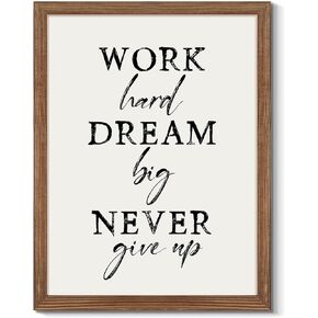 WOWGOOMO Set Goals Work Hard Wall Art Say Prayers Scripture Christian Canvas Print Art Framed Religious Artwork Quotes Theme Poster Positive Office Desk Decor Inspirational Home Gifts 12x16 inch