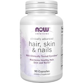 NOW Solutions, Hair, Skin and Nails, Clinically Advanced, Support with Clinically Tested Cynatine®, 90 Veg Capsules