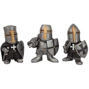 Design Toscano Wee Medieval Crusader Knights of The Gothic Realm Statue Set of Three