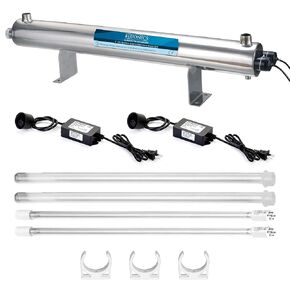 UV Water Filter Whole House Purifier System 110W Ultraviolet Light Lamp, 110V, 24GPM Flow Rate, 1-inch NPT Inlet Outlet Purification by Bluonics