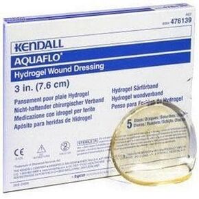 قرص تضميد الجروح Dermacea Aquaflo Hydrogel 3 بوصة [صندوق 5] من كيندال للرعاية الصحية