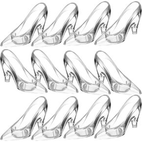 PRETYZOOM 12 Pcs Princess Slippers Crystal Shoes Decors Clear High Heels Decors Clear Slipper Decors Party Favors