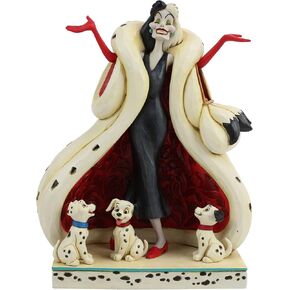 Enesco Disney Traditions by Jim Shore 101 Dalmatians Cruella de Vil with Puppies Figurine, 8.2 Inch, Multicolor
