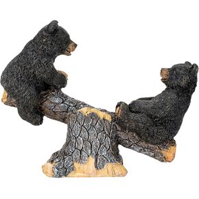 SlifkaCo. Teeter Totter Bears 7 x 5.5 Resin Table Top Figurine, Black, X4960