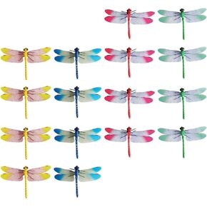 VANZACK 20pcs Dragonfly Figurines, Simulation Dragonfly Model, Plastic Realistic Dragonfly Decor, Garden Dragonfly Ornament Decor (Assorted Color)