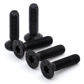 Glvaner M5-0.8 x 12mm (50 pcs) Alloy Steel Flat Head Torx Drive Machine Screws 10.9 Grade Black Oxide Full Thread Coverage