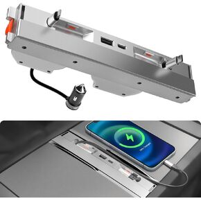 USB Hub Docking Station for Tesla Model Y & Model 3 Central Control Organizer (for Model Y(2021-24) & Model 3(2021-23))