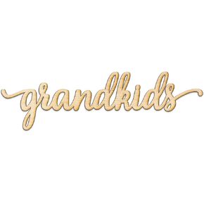 Woodums – Grandkids Script Wooden Wall Art Decor, Unfinished Wood Sign for Family Room Decor, Charlie Script Letter Wood Cutout, Wall Decorations for Living Room 12 x 3 Inches