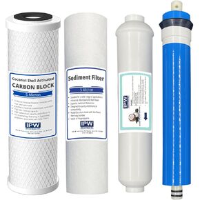 PureT RO450-905EZ Compatible 4 Stage Reverse Osmosis Replacement Filter Bundle (50 GPD, Universal)
