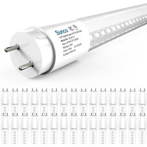Sunco 30 Pack T8 LED Tubes 4FT Fluorescent Replacement Bypass Ballast or Plug and Play 20W 2400 LM 6000K Daylight Deluxe Ballast Compatible Single Ended or Double Ended Hybrid Type A+B Clear Lens