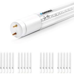 PARMIDA 20 حزمة LED T8 أنبوب إضاءة هجين من النوع A+B، 4 أقدام، 18 وات (استبدال 40 وات)، غطاء شفاف، طرف واحد أو مزدوج الطرف، 5000 كلفن (ضوء النهار)، 2200 لومن، يعمل مع/بدون الصابورة، UL