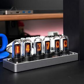 Nixie Tube Clock Glow Tube Clock IPS Color Screen Digital Clock DIY Analog Digital Tube WiFi time Desktop Desktop Digital Clock Decoration Gift