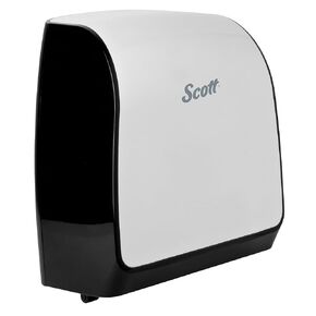 Scott Professional Kimberly-Clark Scott Pro Manual Hard Roll Paper Towel Dispenser (34347), Customizable Design, White, 12.66" x 16.44" x 9.18"