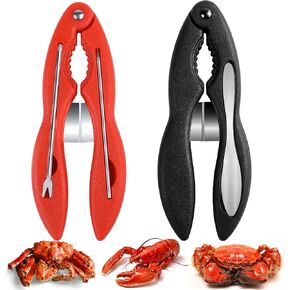 Crab Leg Crackers and Tools,2PCS Multifunctional Lobster Crackers and Picks Set Portable Shellfish Crab Claw Cracker Stainless Steel Seafood Crackers & Forks