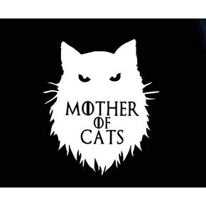 Liphontcta Mother of Cats Funny GOT Makarios LLC |Cars Trucks Vans Walls Laptop MKR| White |5.5 x 4.5|MKR928
