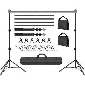 حامل خلفية قابل للتعديل 10أقدام/3م × 10أقدام/3م (عرض×ارتفاع)، مجموعة نظام دعم حامل اللافتة للحفلات، والصور الشخصية، والتصوير الفوتوغرافي في الاستوديو، وحفلات أعياد الميلاد... in Kuwait