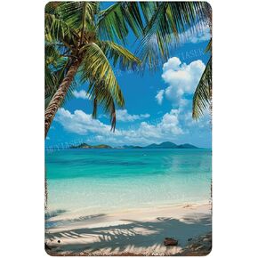 Metal Beach Sign Vintage Signs Beach Retro Aluminum Tin Sign for Beach Kitchen Office Home Bar Cafe Decor 8x12 Inch