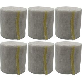 Premium Elastic Flexible Fabric First Aid Wrap Sports Bandage with Self-Closure, Reusable Compression Bandage 2" X 5 yds for First Aid and Support (Pack of 6)