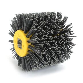 120x100mm Abrasive Wire Drawing Wheel Drum Burnishing Brush for The Surface Treatment of Furniture Wooden Products Polishing 80 Grit